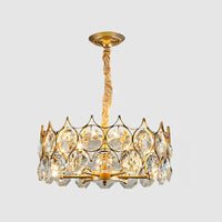 Beveled Cut Crystal Bead Hanging Lamp Postmodern Chandelier - Rebooters