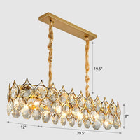 Beveled Cut Crystal Bead Hanging Lamp Postmodern Chandelier - Rebooters