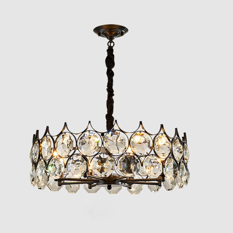 Beveled Cut Crystal Bead Hanging Lamp Postmodern Chandelier - Rebooters