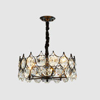 Beveled Cut Crystal Bead Hanging Lamp Postmodern Chandelier - Rebooters