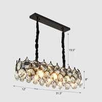 Beveled Cut Crystal Bead Hanging Lamp Postmodern Chandelier - Rebooters