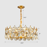 Beveled Cut Crystal Bead Hanging Lamp Postmodern Chandelier - Rebooters