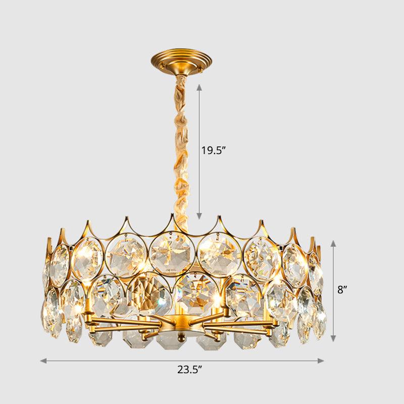 Beveled Cut Crystal Bead Hanging Lamp Postmodern Chandelier - Rebooters