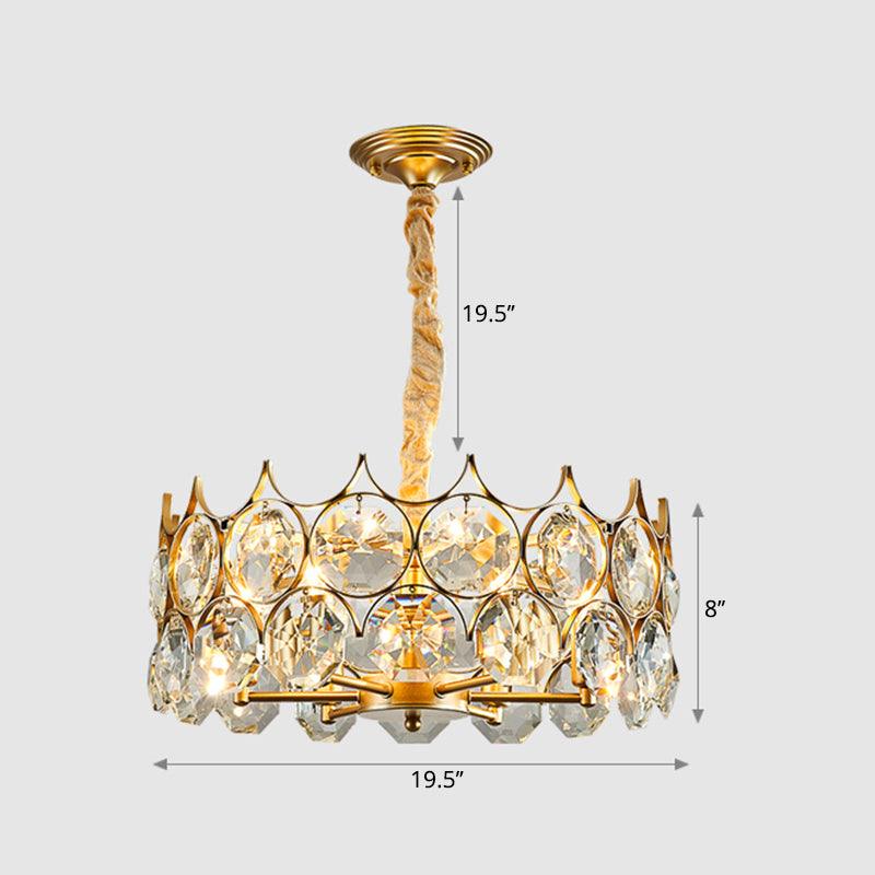 Beveled Cut Crystal Bead Hanging Lamp Postmodern Chandelier - Rebooters