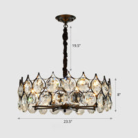 Beveled Cut Crystal Bead Hanging Lamp Postmodern Chandelier - Rebooters