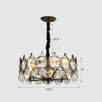 Beveled Cut Crystal Bead Hanging Lamp Postmodern Chandelier - Rebooters