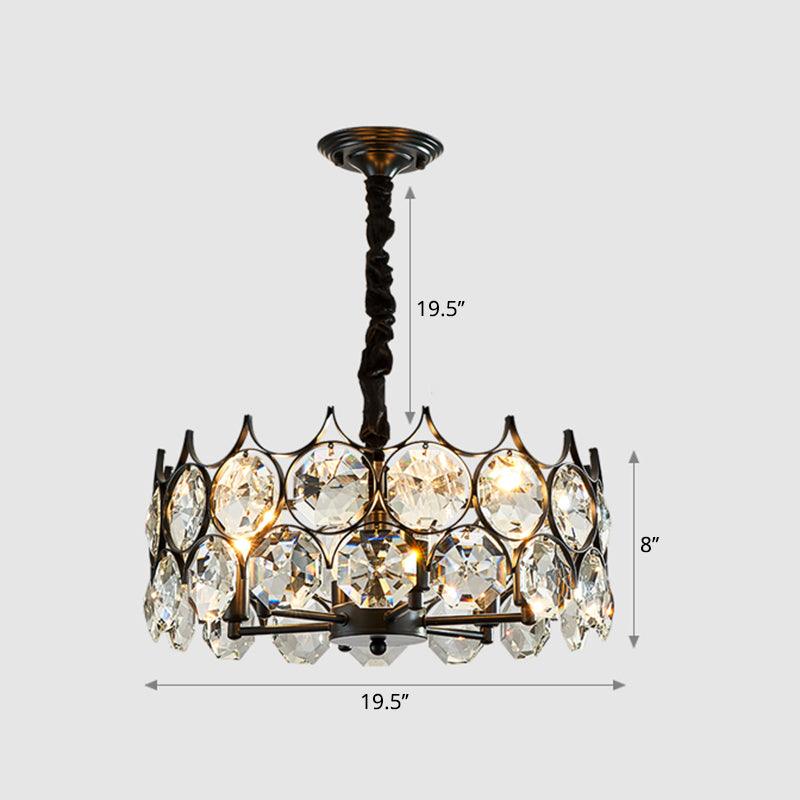 Beveled Cut Crystal Bead Hanging Lamp Postmodern Chandelier - Rebooters