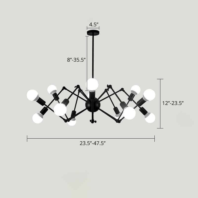 Spider Metal Chandelier Industrial Clothing Shop Commercial Pendant Lighting - Rebooters