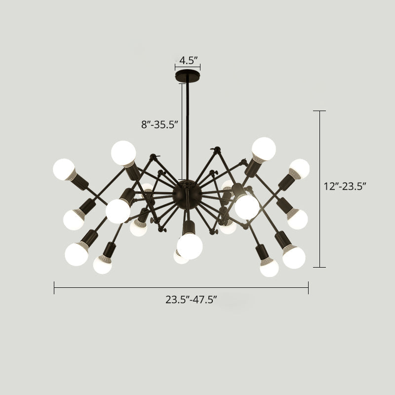 Spider Metal Chandelier Industrial Clothing Shop Commercial Pendant Lighting - Rebooters