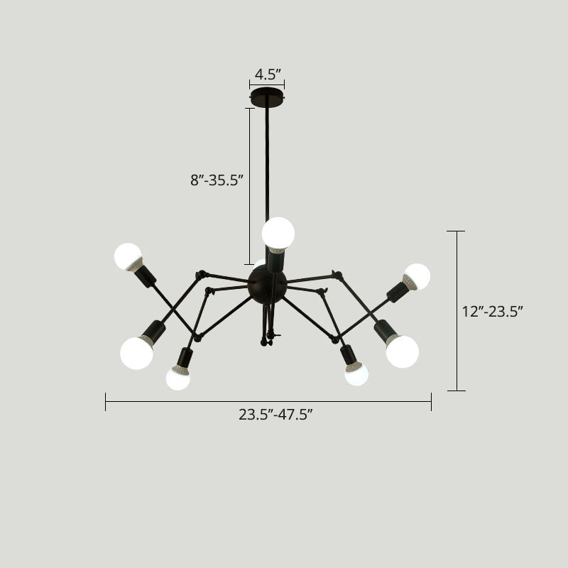 Spider Metal Chandelier Industrial Clothing Shop Commercial Pendant Lighting - Rebooters