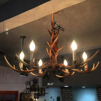 Antler Shaped Living Room Chandelier Countryside Resin Fixture - Rebooters