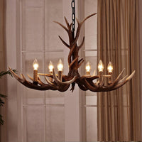 Antler Shaped Living Room Chandelier Countryside Resin Fixture - Rebooters