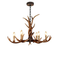 Antler Shaped Living Room Chandelier Countryside Resin Fixture - Rebooters