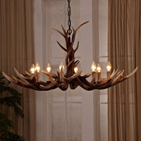 Antler Shaped Living Room Chandelier Countryside Resin Fixture - Rebooters