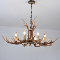 Antler Shaped Living Room Chandelier Countryside Resin Fixture - Rebooters