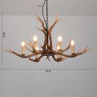 Antler Shaped Living Room Chandelier Countryside Resin Fixture - Rebooters