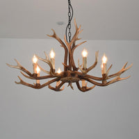 Antler Shaped Living Room Chandelier Countryside Resin Fixture - Rebooters