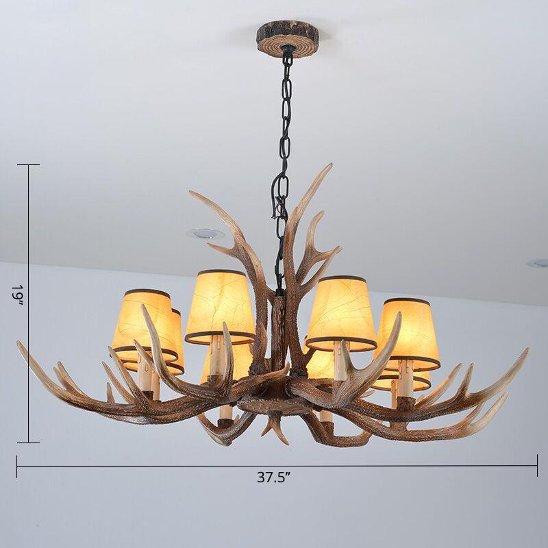 Antler Shaped Living Room Chandelier Countryside Resin Fixture - Rebooters