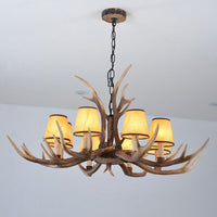 Antler Shaped Living Room Chandelier Countryside Resin Fixture - Rebooters