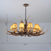 Antler Shaped Living Room Chandelier Countryside Resin Fixture - Rebooters