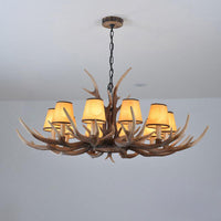 Antler Shaped Living Room Chandelier Countryside Resin Fixture - Rebooters
