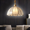 Traditional Scalloped Pendant Lighting Single-Bulb Frosted Glass - Rebooters