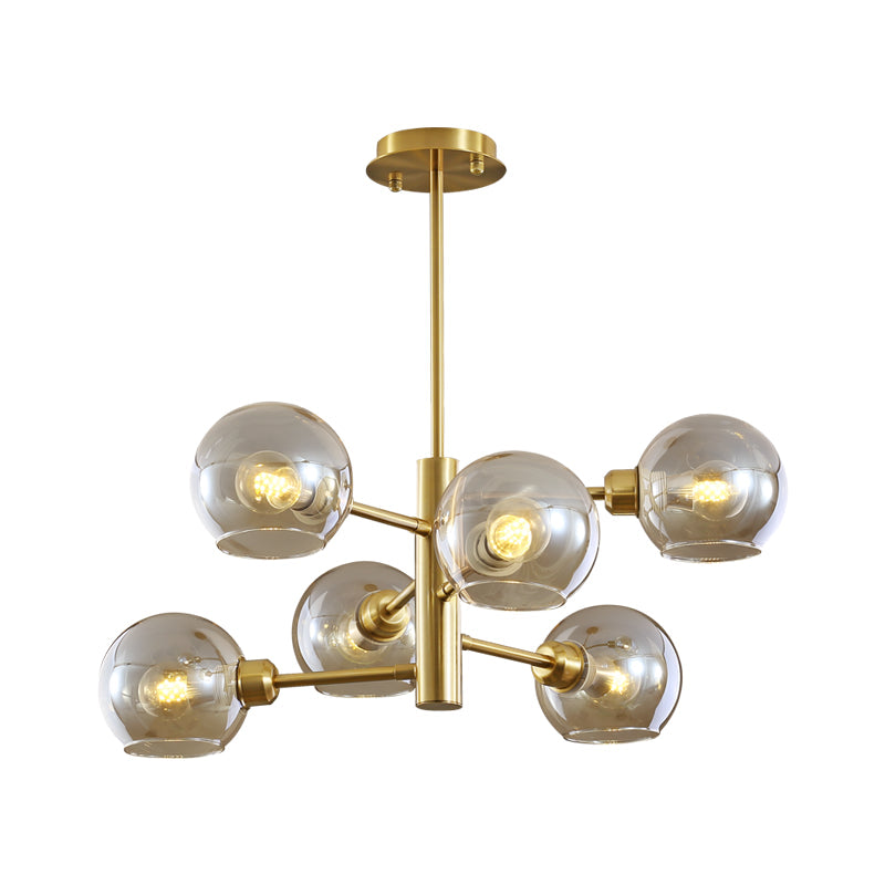 Domed Hanging Lamp Postmodern Style Glass Dining Room Chandelier - Rebooters