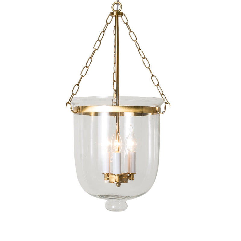 3-Light Inverted Cloche Shaped Pendant Lighting Vintage Clear Glass Chandelier - Rebooters