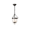 3-Light Inverted Cloche Shaped Pendant Lighting Vintage Clear Glass Chandelier - Rebooters