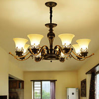 Bell Frosted Glass Chandelier Light Traditional 3/6/8 Light - Rebooters