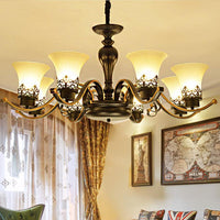 Bell Frosted Glass Chandelier Light Traditional 3/6/8 Light - Rebooters