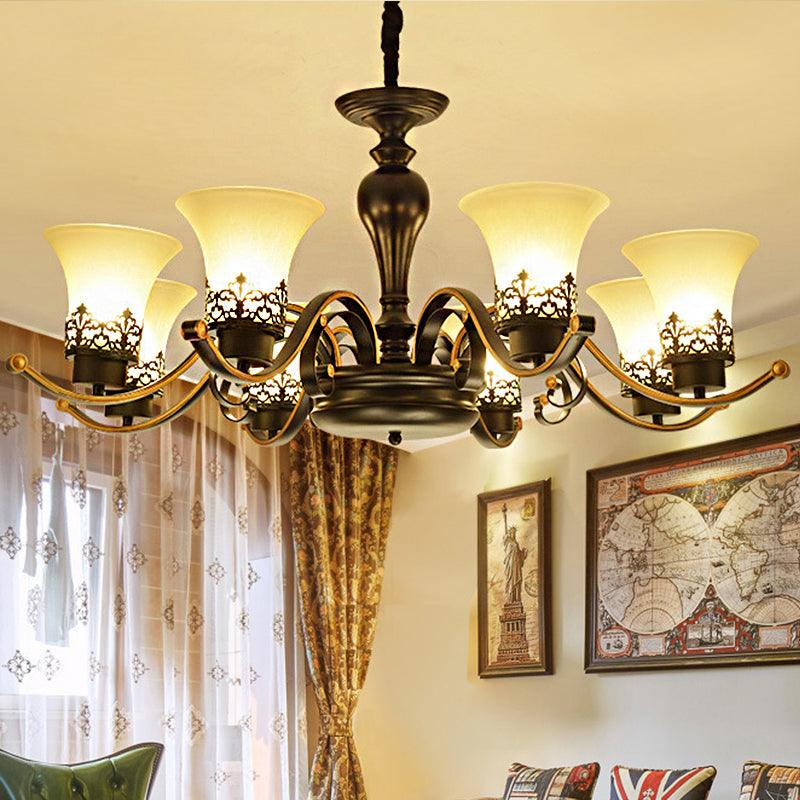 Bell Frosted Glass Chandelier Light Traditional 3/6/8 Light - Rebooters