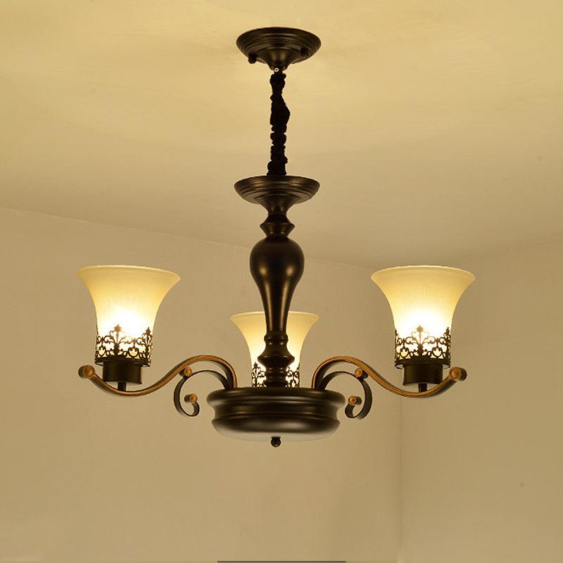 Bell Frosted Glass Chandelier Light Traditional 3/6/8 Light - Rebooters