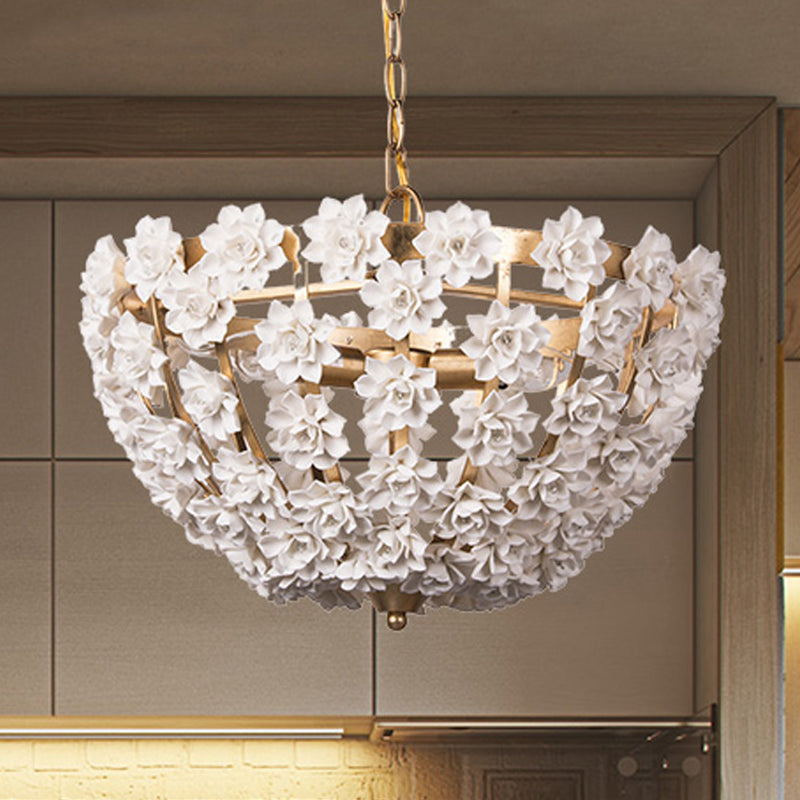 16"/19.5" Wide Hemisphere Chandelier Lighting Modern Metal Silver Gold 3 Bulbs Ceiling Light - Rebooters