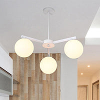 3/6/8 Light Globe Chandelier Traditional White Glass Pendant Light - Rebooters