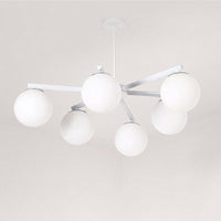 3/6/8 Light Globe Chandelier Traditional White Glass Pendant Light - Rebooters