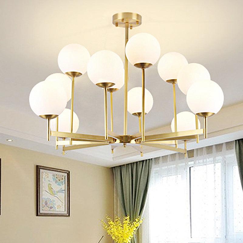 6/8 Bulbs Globe Chandelier Light Traditional Frosted Glass - Rebooters