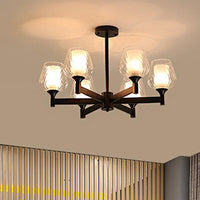 3/6/8 Lights Chandelier Cylinder Clear Glass Dining Room Lamp - Rebooters