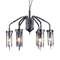 6 Lights Metal Chandelier Lamp Antique Black Sputnik Pendant - Rebooters