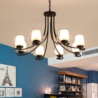 8 Lights Chandelier Light with Cylinder Shade Classic Lamp - Rebooters