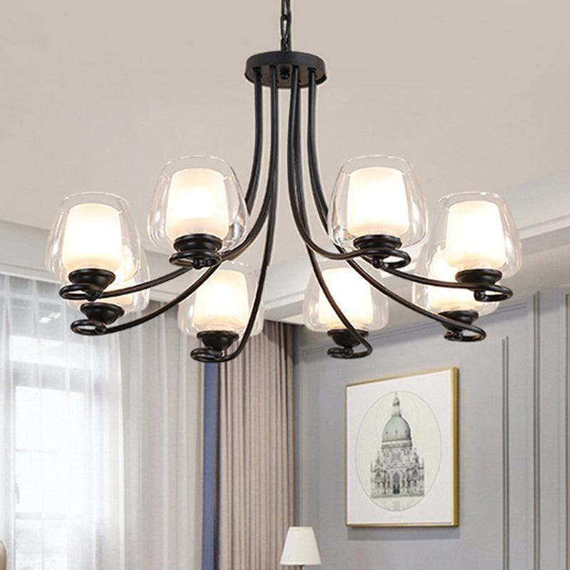 8 Lights Chandelier Light with Cylinder Shade Classic Lamp - Rebooters