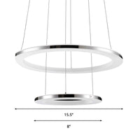 Acrylic Round Ceiling Pendant Contemporary LED Silver Chandelier - Rebooters