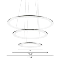 Acrylic Round Ceiling Pendant Contemporary LED Silver Chandelier - Rebooters