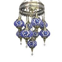 Ball Hanging Chandelier Traditionary Sky Blue Green Royal Blue Ceiling Light - Rebooters