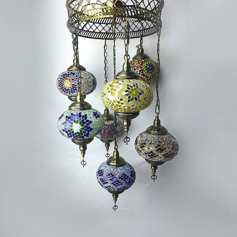 7 Heads Living Room Chandelier Antique Bronze Lighting Fixture - Rebooters