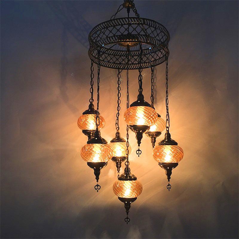 3/5/7 Bulbs Coffee House Hanging Chandelier Retro Bronze Ceiling Pendant Light - Rebooters