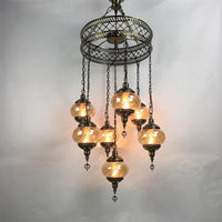 3/5/7 Bulbs Coffee House Hanging Chandelier Retro Bronze Ceiling Pendant Light - Rebooters