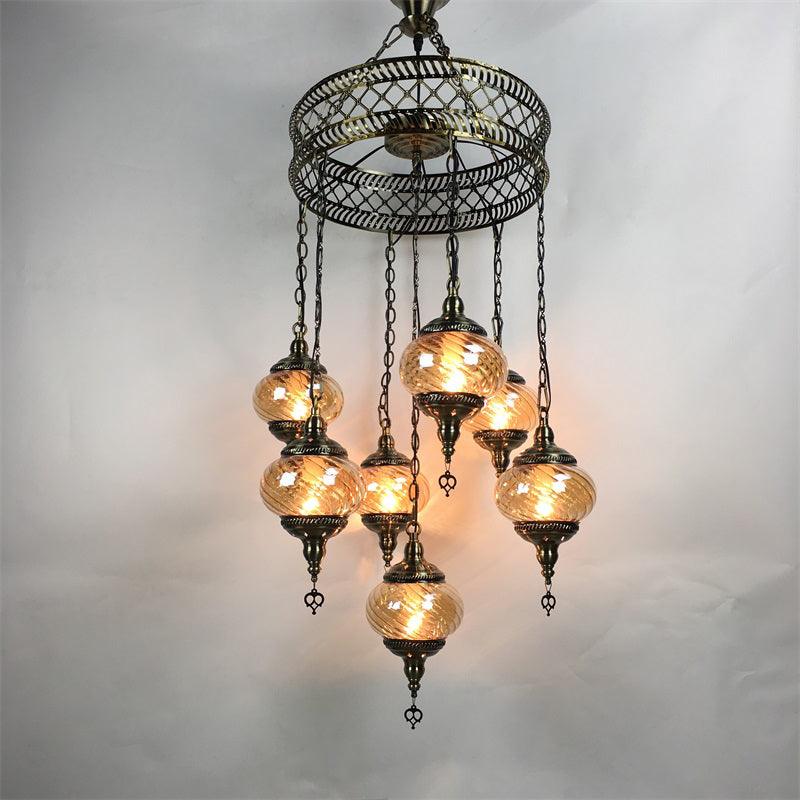 3/5/7 Bulbs Coffee House Hanging Chandelier Retro Bronze Ceiling Pendant Light - Rebooters