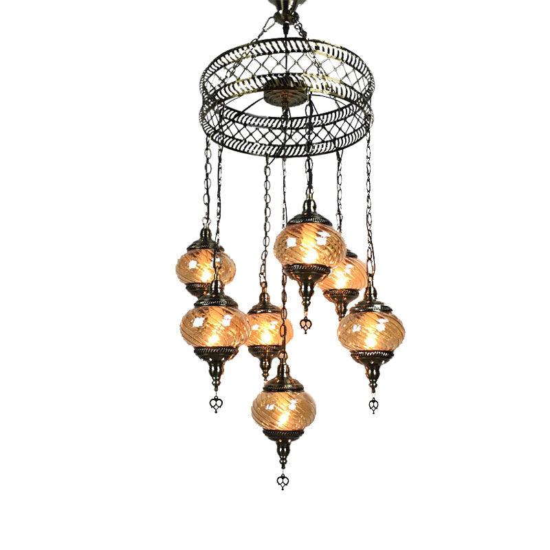 3/5/7 Bulbs Coffee House Hanging Chandelier Retro Bronze Ceiling Pendant Light - Rebooters