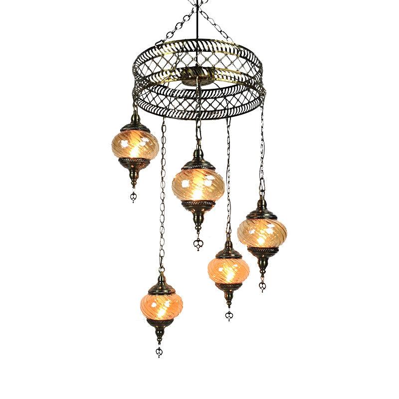 3/5/7 Bulbs Coffee House Hanging Chandelier Retro Bronze Ceiling Pendant Light - Rebooters
